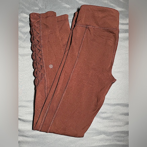 Athlete Girl size XL/14, blk ankle length leggings Lattice detail on lower leg - Picture 4 of 4